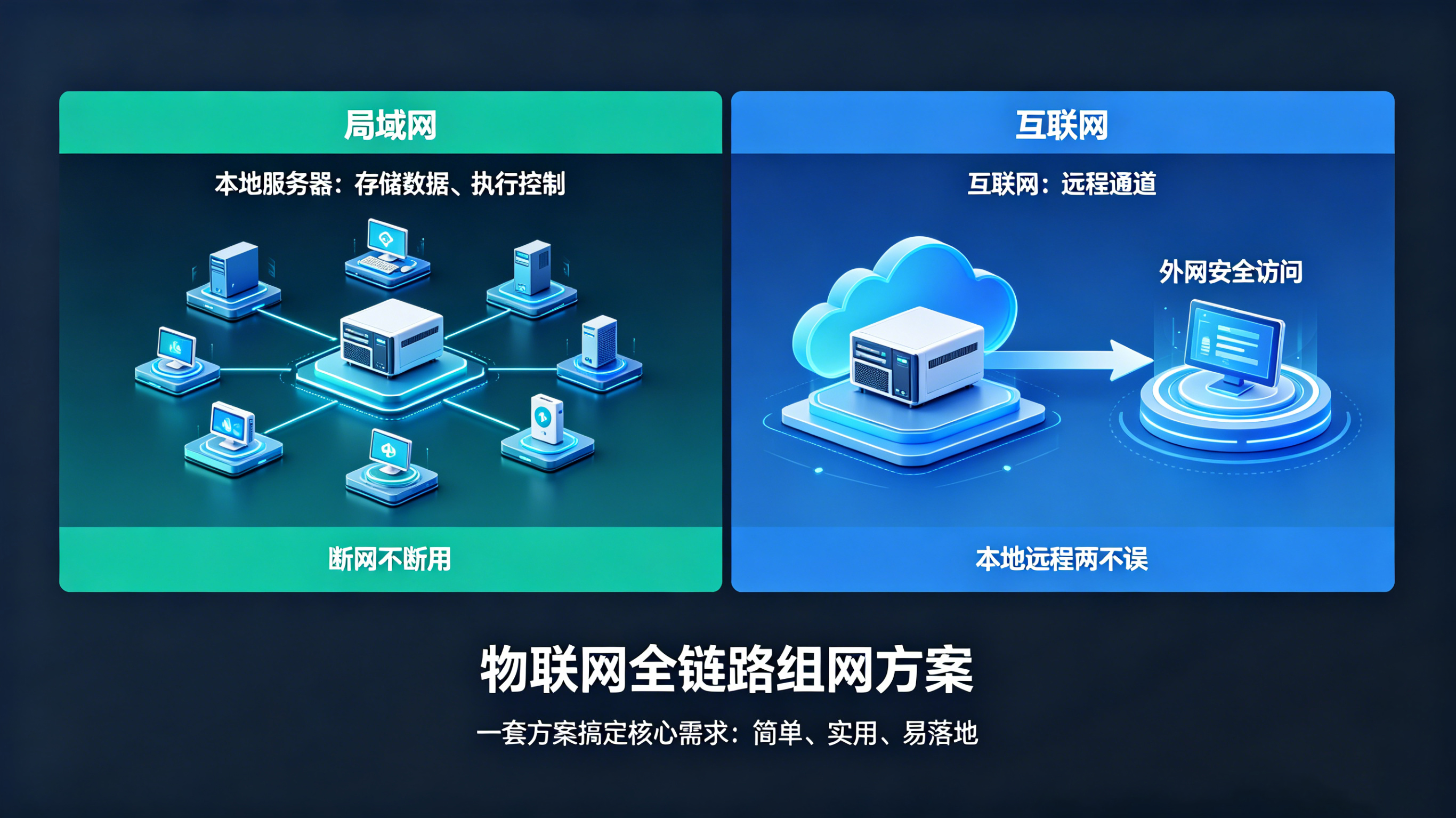 物联网 + 局域网 + 本地服务器+ 互联网 全链路智能组网解决方案